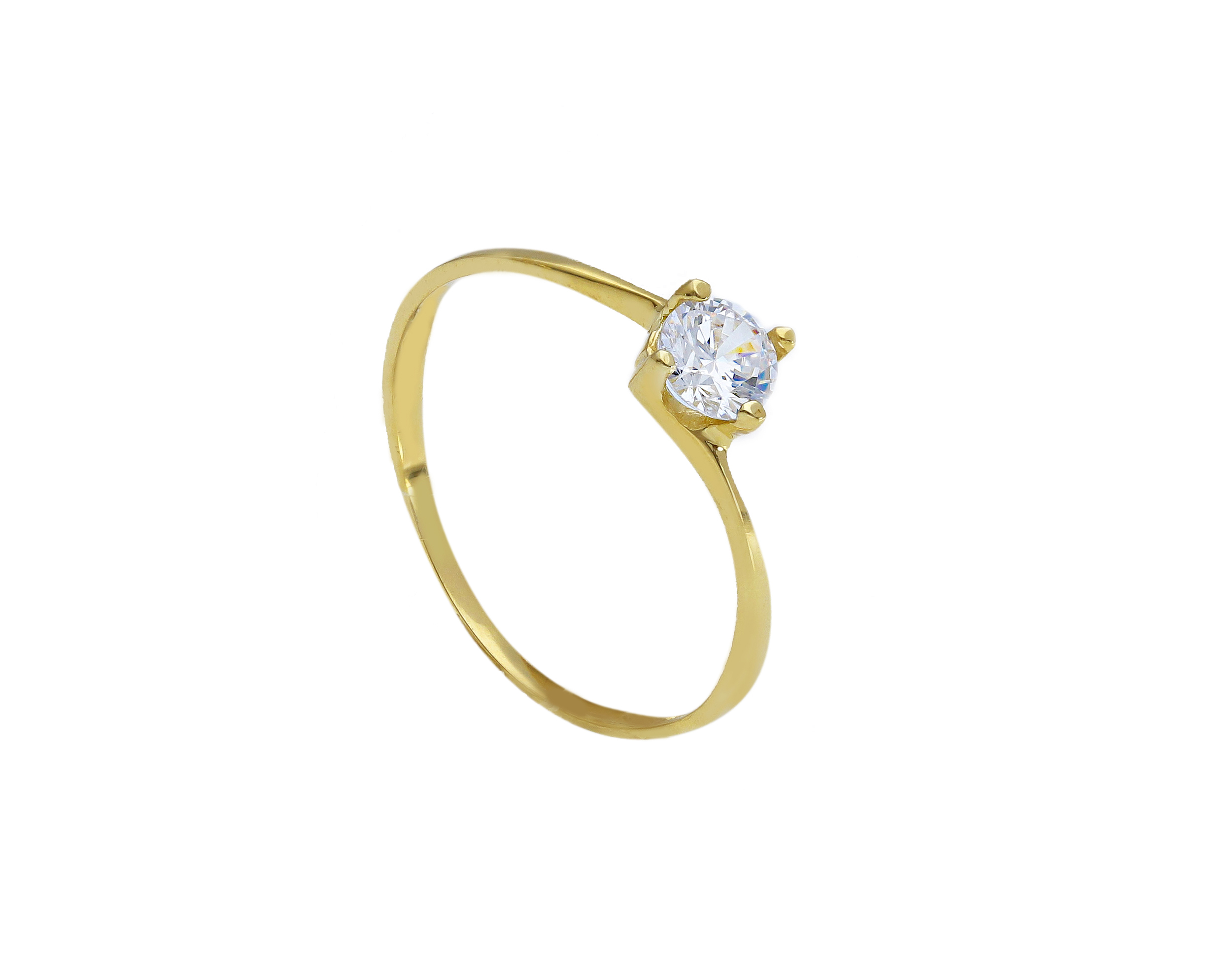 Single stone gold ring k9 with zirgon stone (code S162313)